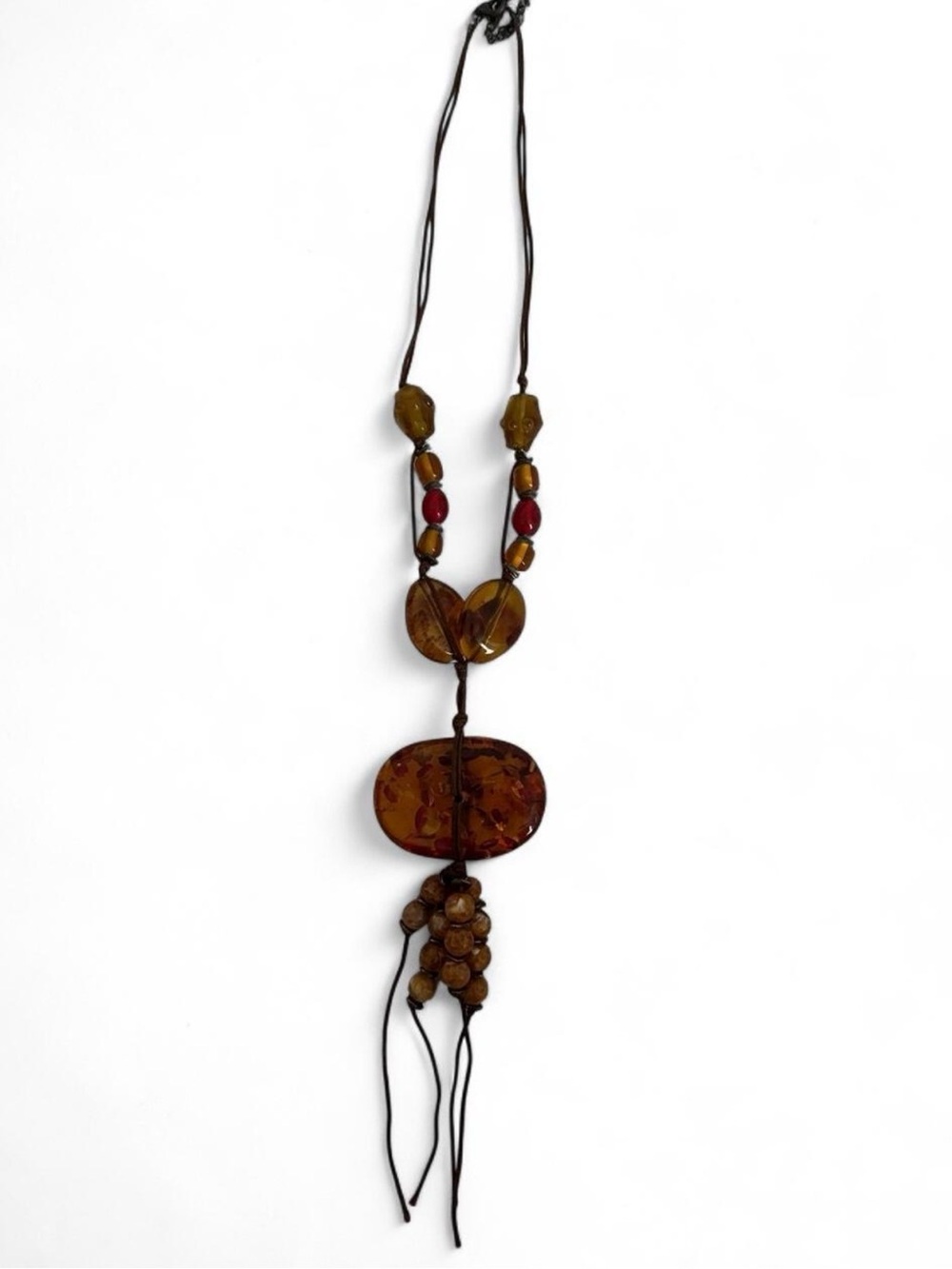 Brown Bead Pendant Necklace - Stylish Women’s Jewelry